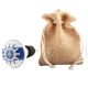 2 Pieces Ship Wheel Slate Blue Flat Ceramic Wine Bottle Stopper